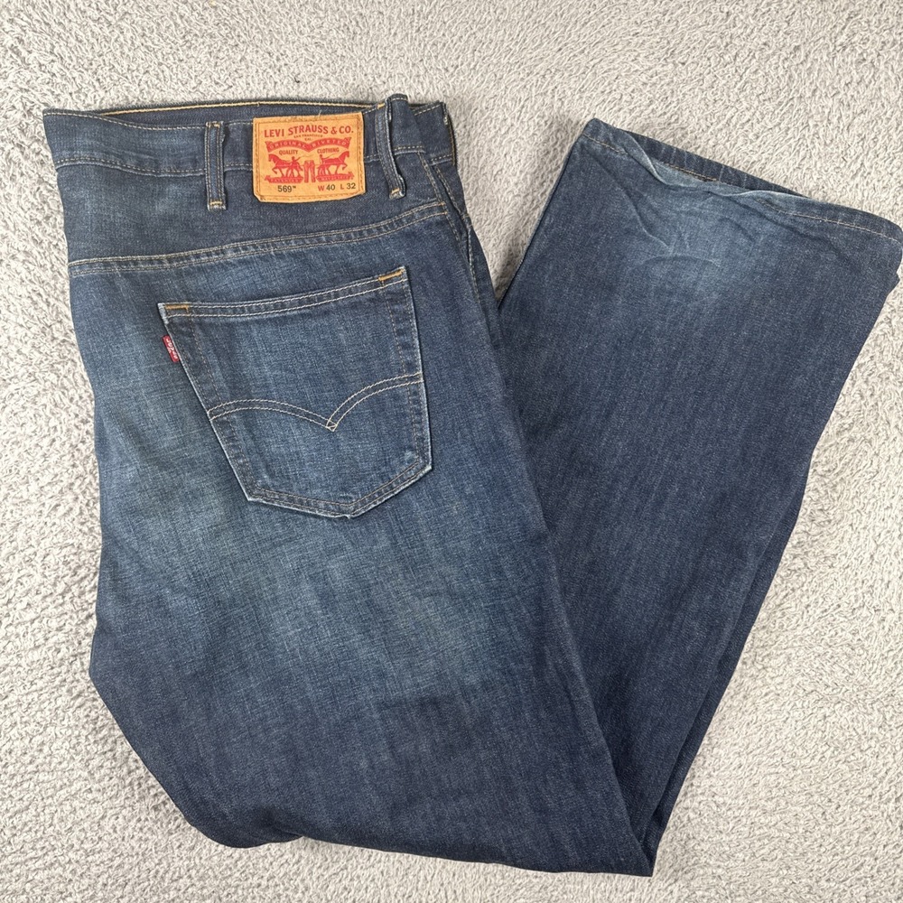 Levi's 569 Jeans Mens 40x32 (44x32) Blue Loose Straight Modern Comfort baggy